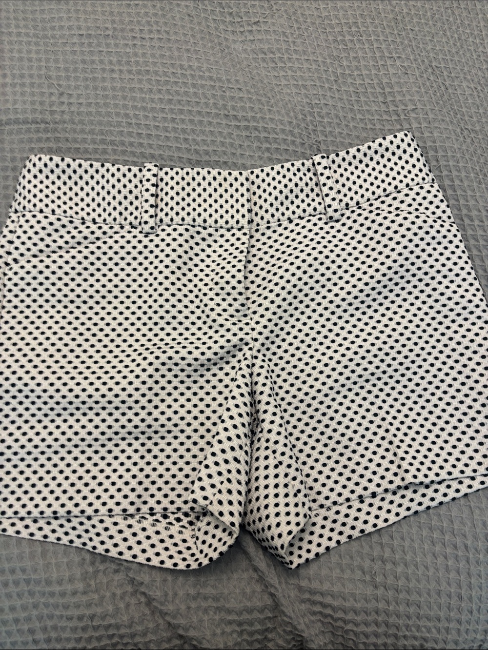 Ann Taylor White Shorts with Black Polka Dots